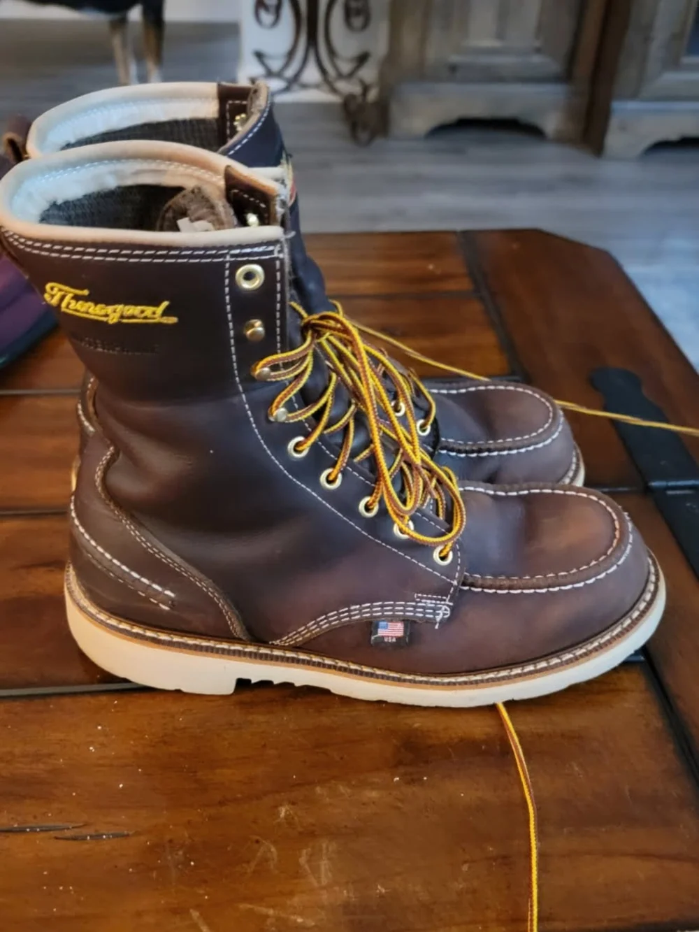 Thorogood Men's Brown Moc Toe Work Boots